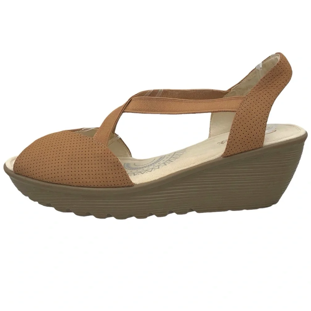 Skechers Brown Wedge Sandals 11